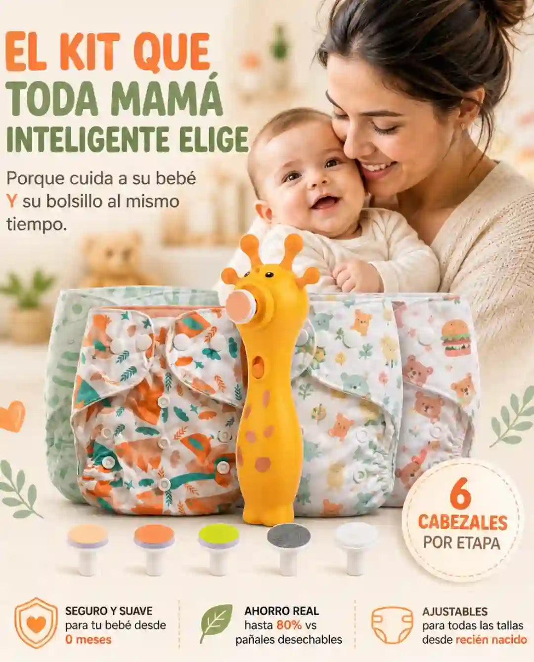 Kit Pañales Reutilizables de 0 - 24 meses