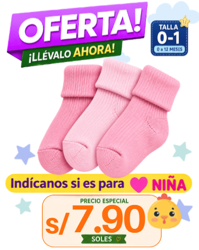 Set 3 Pares de Medias de 100% algodón (0-1)