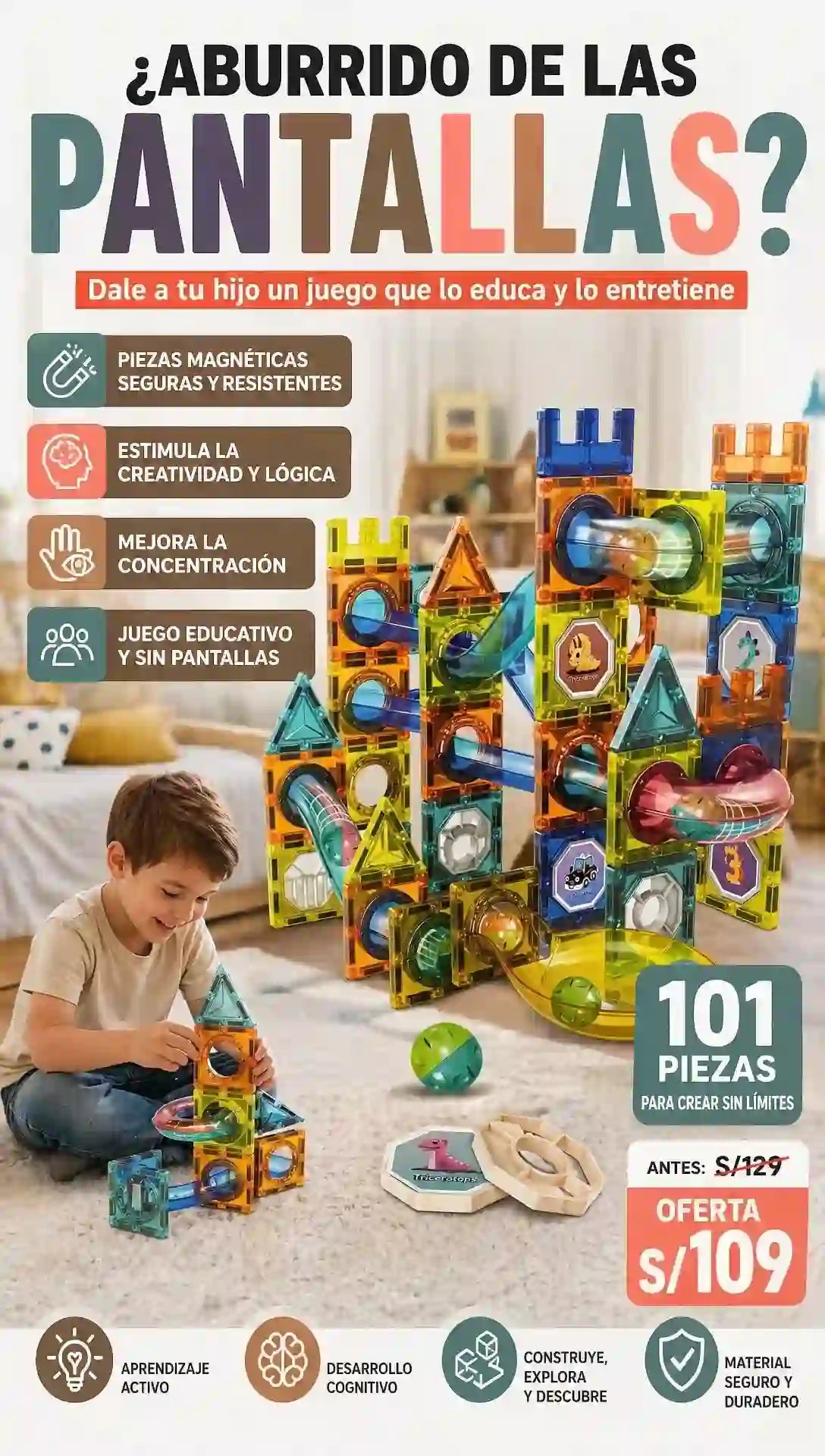 Bloques Magnéticos STEM 101 piezas