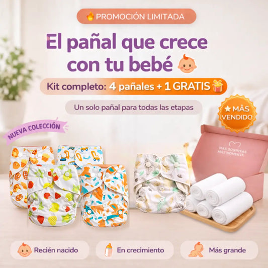 Kit Pañales Reutilizables de 0 - 24 meses